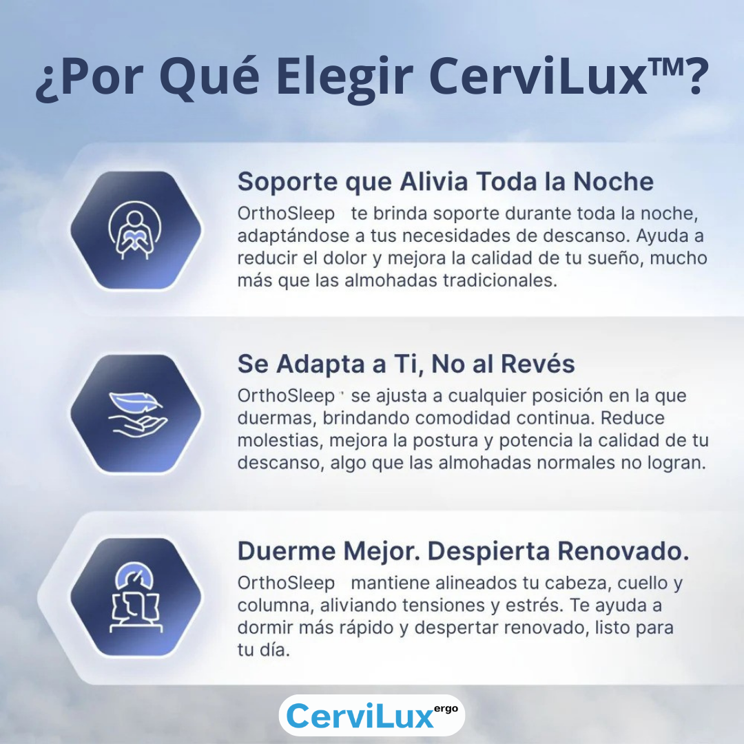 Almohada Ergonómica CerviLux™ + Funda GRATIS
