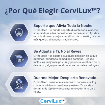 Almohada Ergonómica CerviLux™ + Funda GRATIS